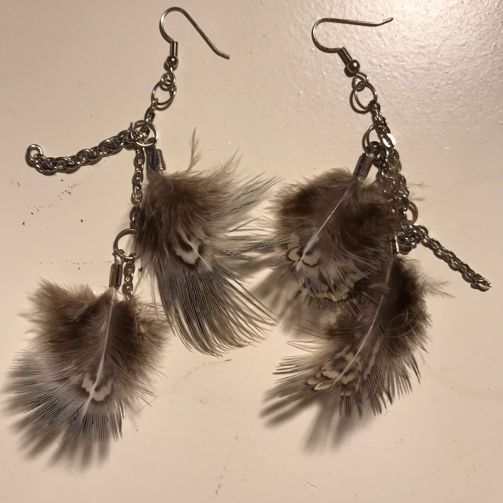 Hand-Made Feather Earrings